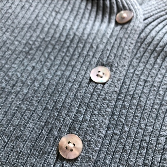 Dynamite Ribbed Shell Button Cardigan in Light Blue - Picture 5 of 9